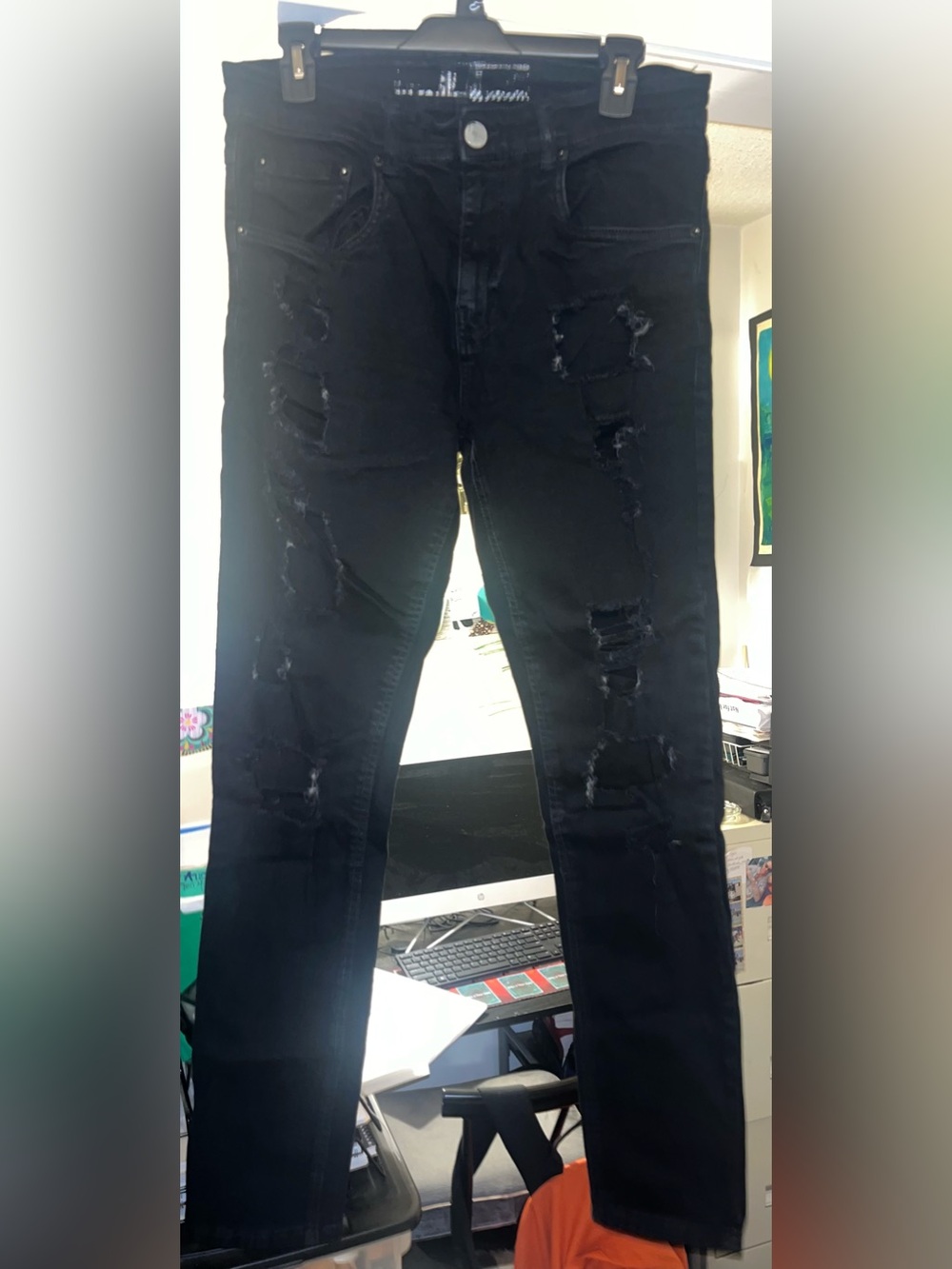 Slim Ripped Black Men's Jeans
